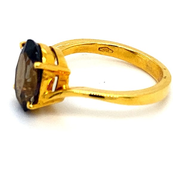 Iolite 3.01ct Solid 18K Yellow Gold Ring - Picture 7 of 8